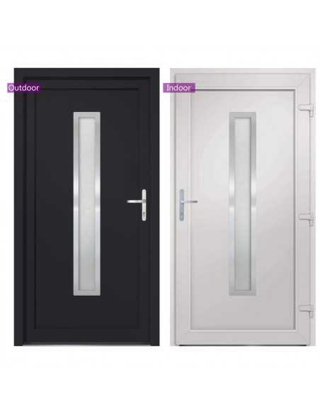 Porta Ingresso Antracite 98x190 cm in PVC