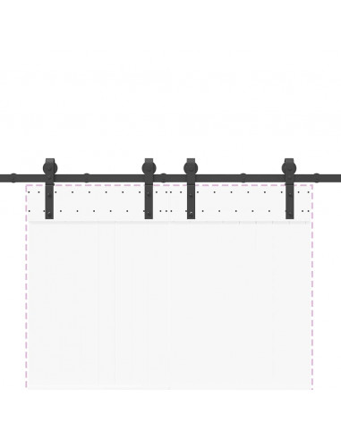 Kit di Binari per Porte Scorrevoli 183 cm Acciaio Nero