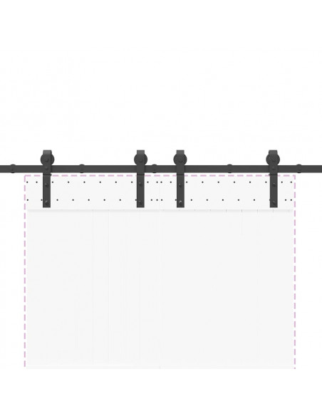 Kit di Binari per Porte Scorrevoli 183 cm Acciaio Nero