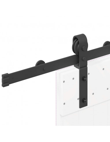 Kit di Binari per Porte Scorrevoli 183 cm Acciaio Nero