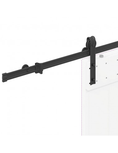 Kit di Binari per Porte Scorrevoli 200 cm Acciaio Nero