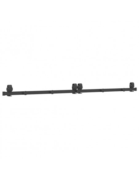 Kit di Binari per Porte Scorrevoli 200 cm Acciaio Nero