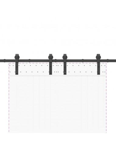 Kit di Binari per Porte Scorrevoli 200 cm Acciaio Nero