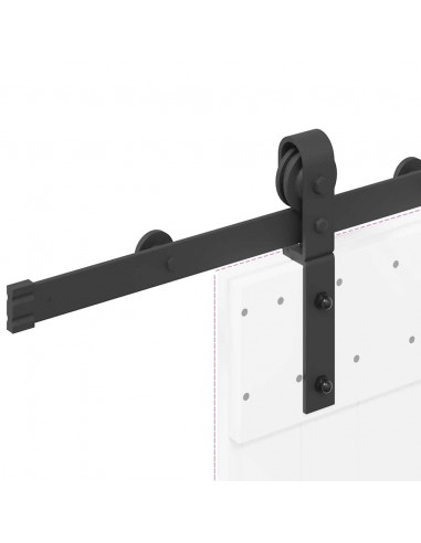 Kit di Binari per Porte Scorrevoli 200 cm Acciaio Nero