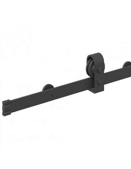 Kit di Binari per Porte Scorrevoli 200 cm Acciaio Nero