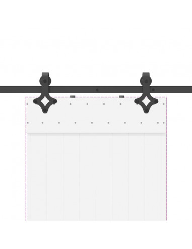 Kit di Binari per Porte Scorrevoli 213,5 cm Acciaio Nero