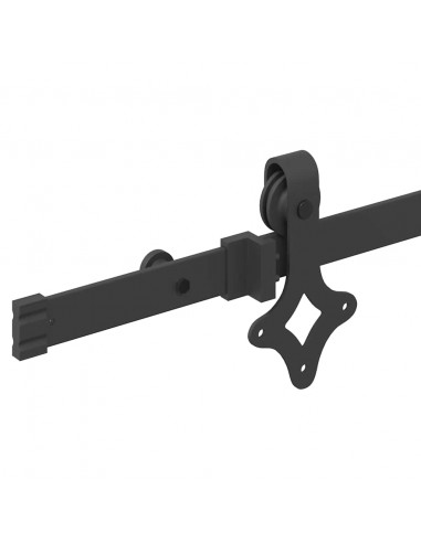 Kit di Binari per Porte Scorrevoli 213,5 cm Acciaio Nero