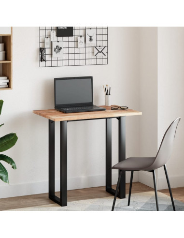 Piano Tavolo Rettangolare 80x50x2cm in Legno Massello di Acacia