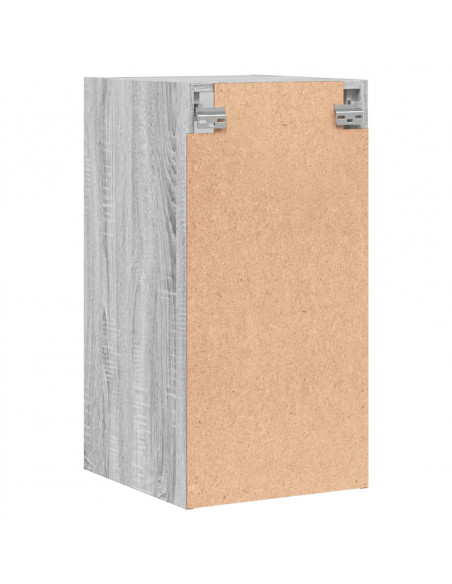 Mobile a Muro con Ante in Vetro Grigio Sonoma 35x37x68,5 cm