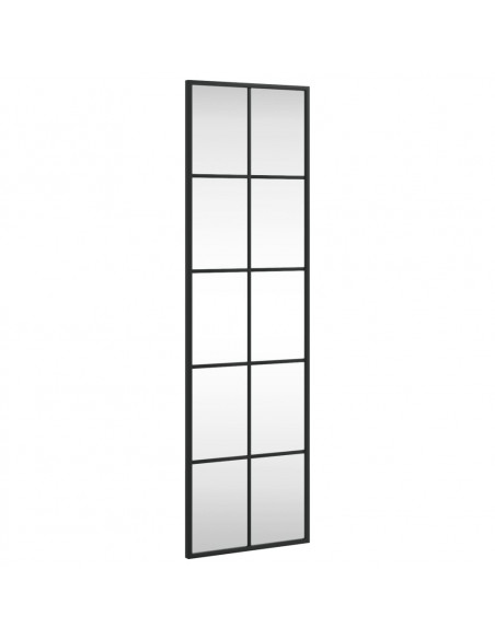 Specchio da Parete Nero 30x100 cm Rettangolare in Ferro