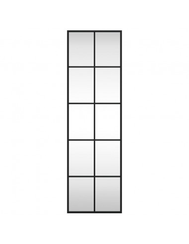 Specchio da Parete Nero 30x100 cm Rettangolare in Ferro