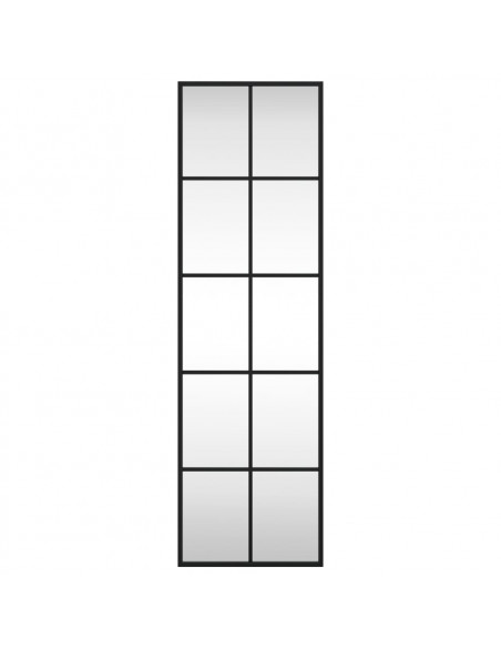 Specchio da Parete Nero 30x100 cm Rettangolare in Ferro