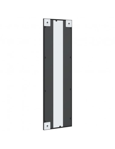 Specchio da Parete Nero 30x100 cm Rettangolare in Ferro