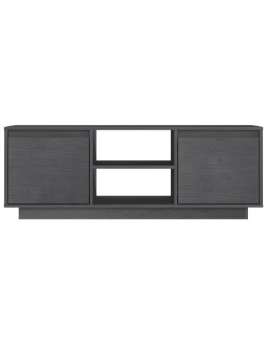 Mobile Porta TV Grigio 110x30x40 cm in Legno Massello di Pino