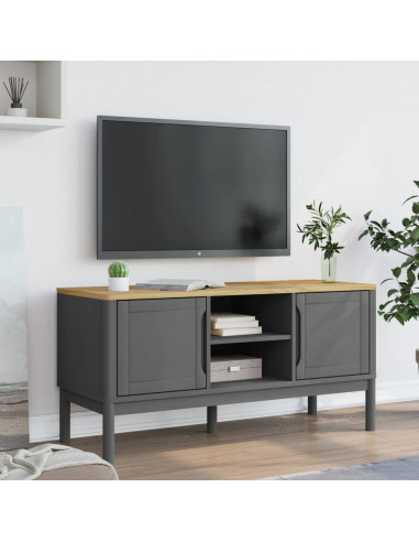 Mobile TV FLORO Grigio 114x43x55 cm in Legno di Pino