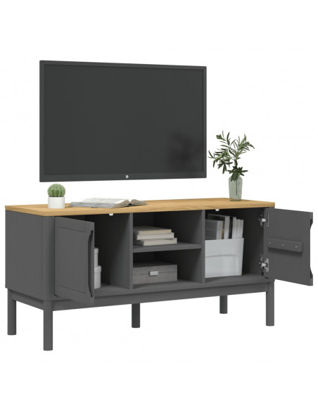 Mobile TV FLORO Grigio 114x43x55 cm in Legno di Pino