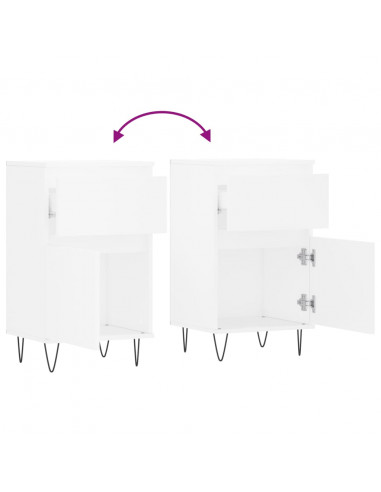 Credenze 2 pz Bianche 40x35x70 cm in Legno Multistrato