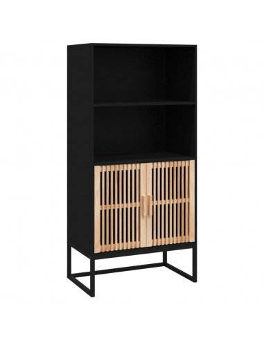 Credenza Nera 60x35x125 cm in Legno Multistrato