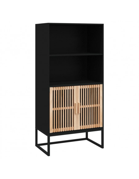 Credenza Nera 60x35x125 cm in Legno Multistrato
