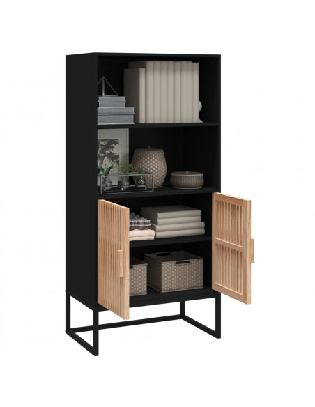 Credenza Nera 60x35x125 cm in Legno Multistrato