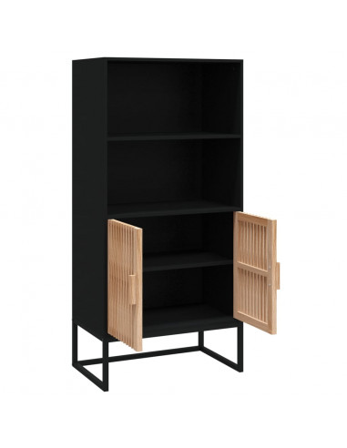 Credenza Nera 60x35x125 cm in Legno Multistrato