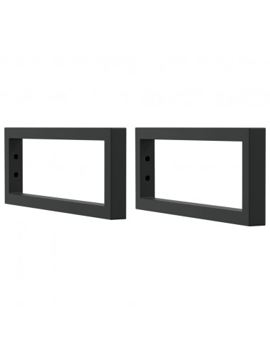 Reggimensole per Lavabo 2 pz Nere Rettangolari in Acciaio