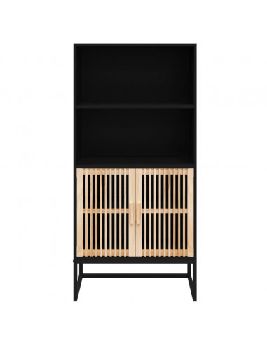 Credenza Nera 60x35x125 cm in Legno Multistrato