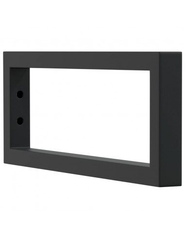 Reggimensole per Lavabo 2 pz Nere Rettangolari in Acciaio