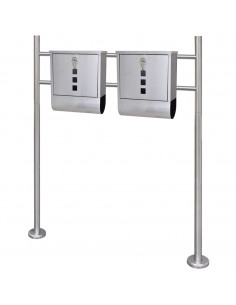 Casetta della Posta Doppia con Supporto in Acciaio Inossidabile 2