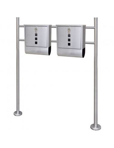 Casetta della Posta Doppia con Supporto in Acciaio Inossidabile