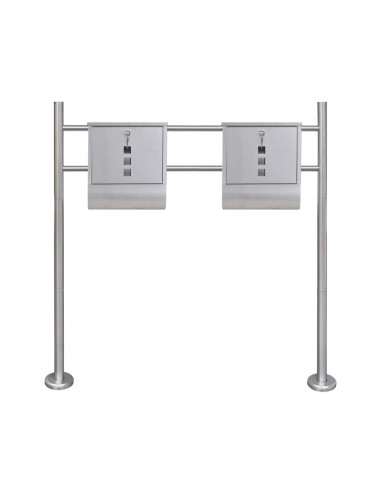 Casetta della Posta Doppia con Supporto in Acciaio Inossidabile