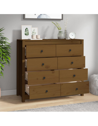 Armadietto Miele 100x40x90 cm in Legno Massello di Pino