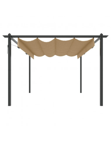 Pergola da Giardino con Tetto Retrattile 4x3 m Tortora