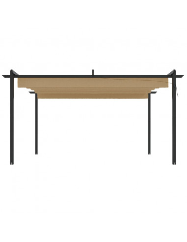 Pergola da Giardino con Tetto Retrattile 4x3 m Tortora