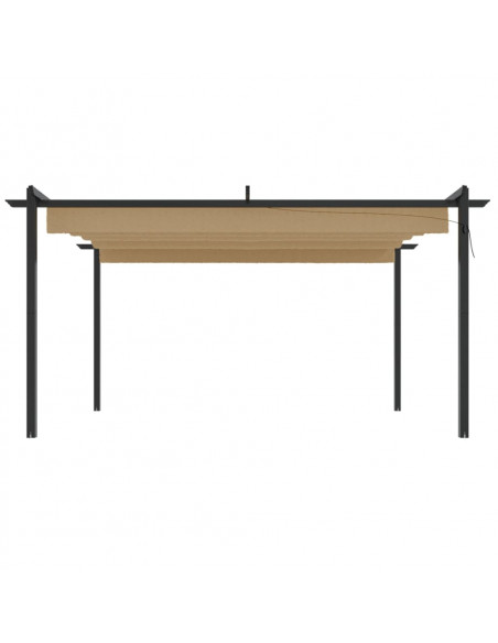 Pergola da Giardino con Tetto Retrattile 4x3 m Tortora