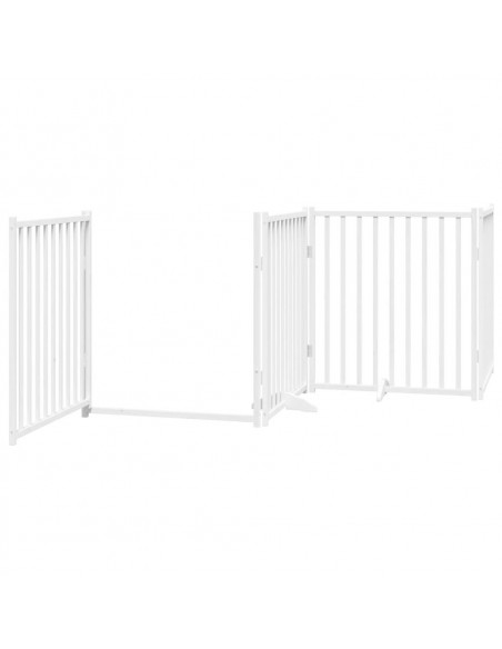 Cancello Cani Porta Pieghevole Bianco 12 Pannelli 640 cm Pioppo
