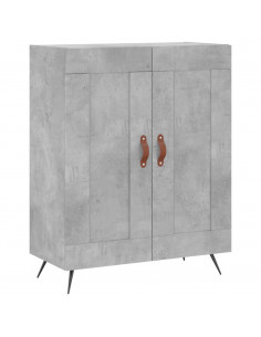 Credenza Grigio Cemento 69,5x34x180 cm in Legno Multistrato 2