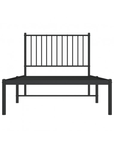 Giroletto con Testiera in Metallo Nero 90x190 cm