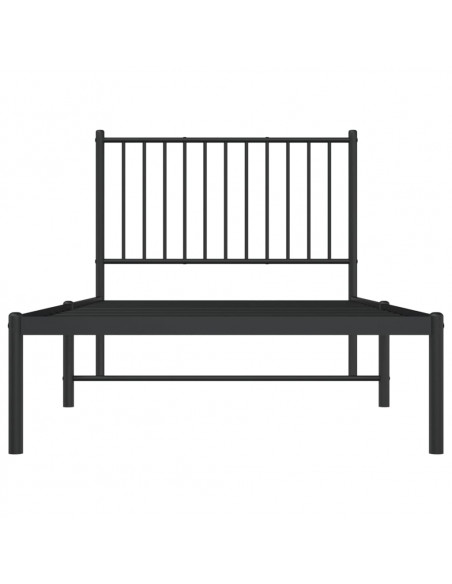 Giroletto con Testiera in Metallo Nero 90x190 cm