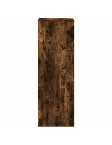 Credenza con LED Rovere Fumo 38x34x100 cm in Legno Multistrato