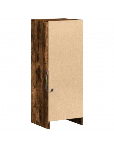 Credenza con LED Rovere Fumo 38x34x100 cm in Legno Multistrato