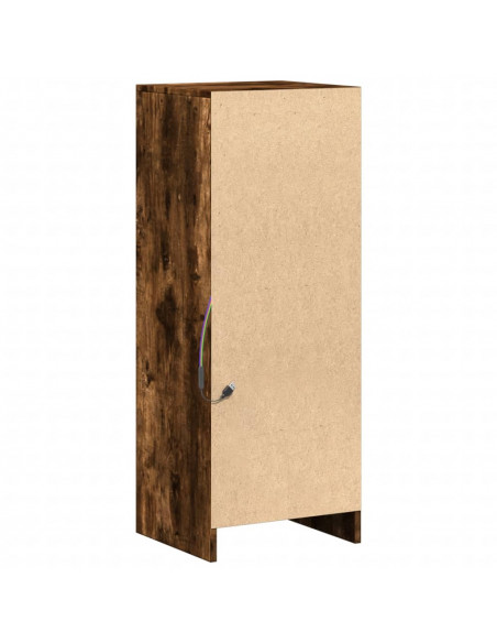Credenza con LED Rovere Fumo 38x34x100 cm in Legno Multistrato
