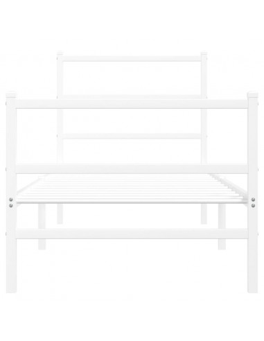 Giroletto con Testiera e Pediera Metallo Bianco 80x200 cm