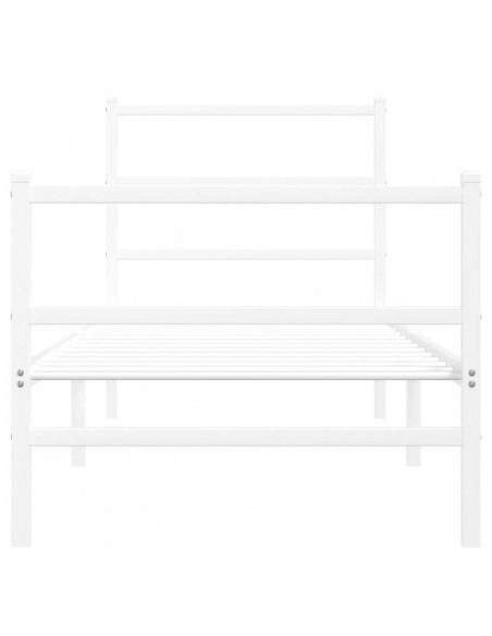 Giroletto con Testiera e Pediera Metallo Bianco 80x200 cm