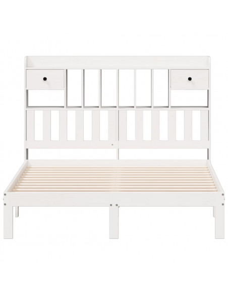 Letto Libreria senza Materasso Bianco 140x200 cm Legno di Pino