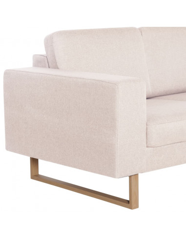 Divano a 3 Posti in Tessuto Crema