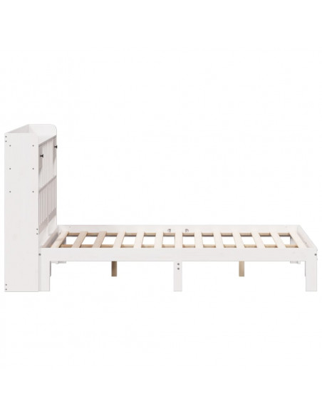 Letto Libreria senza Materasso Bianco 140x200 cm Legno di Pino
