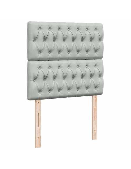 Giroletto a Molle con Materasso Grigio Chiaro 90x200 cm Velluto