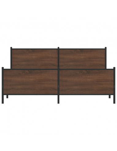 Giroletto senza Materaso in Metallo Rovere Marrone 200x200 cm