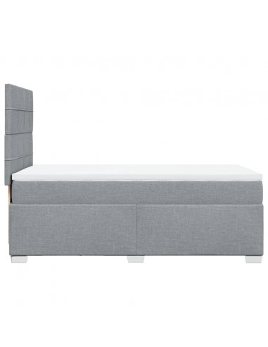 Giroletto a Molle con Materasso Grigio Chiaro100x200 cm Tessuto